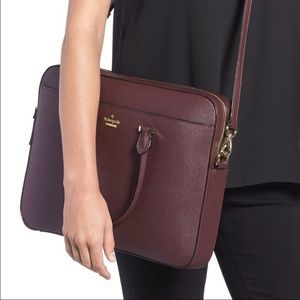Burgundy Leather Kate Spade laptop bag